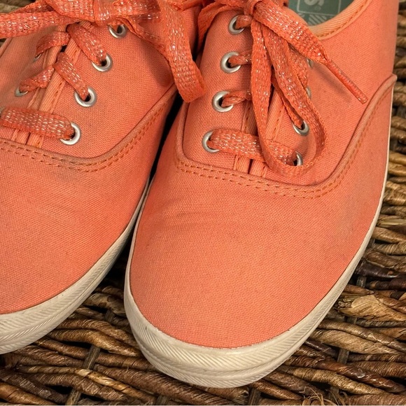 Taylor Swift Keds Spring Collection Melon Coral Champions Pink Canvas Sneakers - Picture 5 of 8